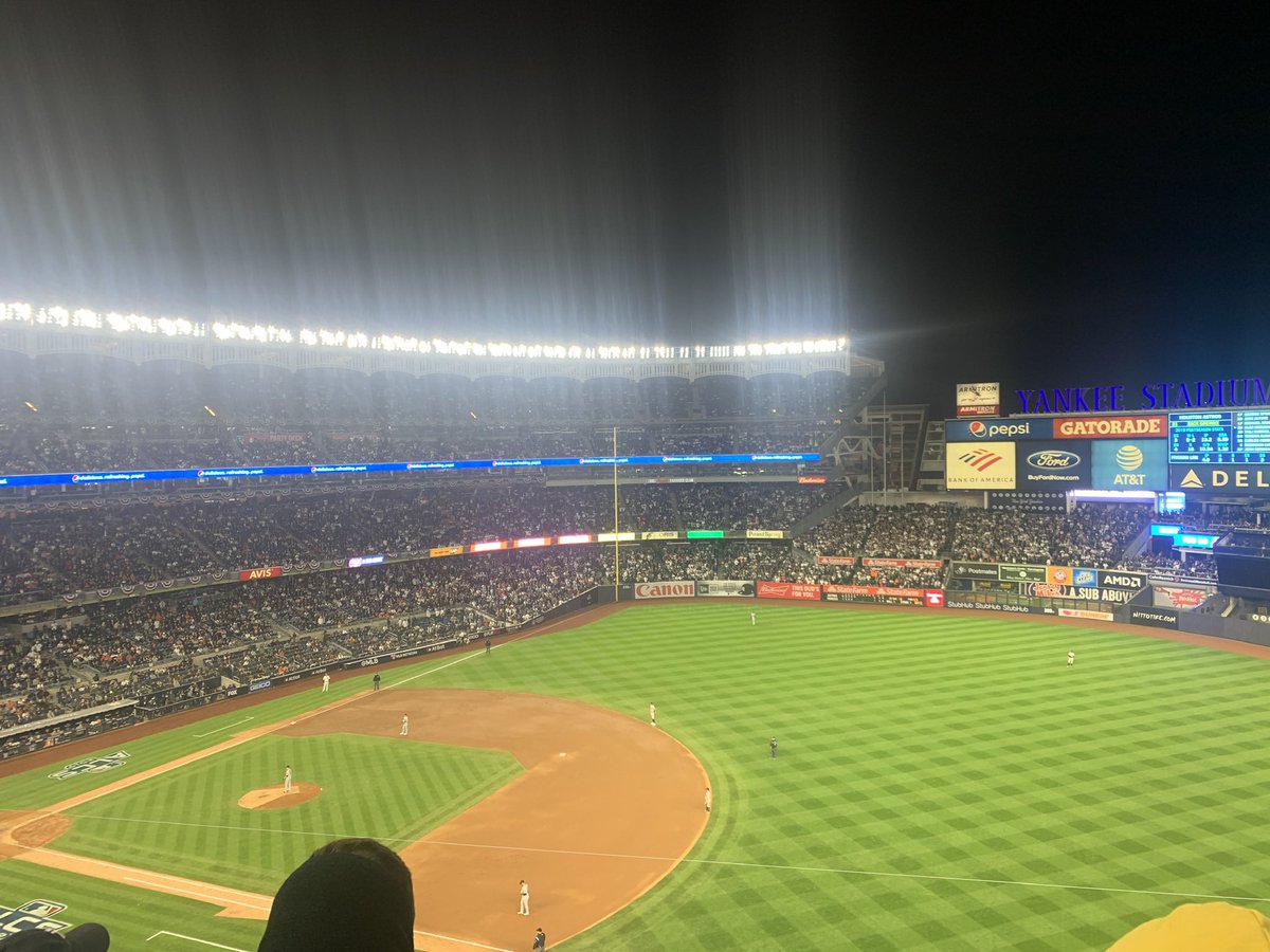 The_BMBL's tweet photo. #BMBLFunFact VET Chris Buckman and first year captain Tyler Sullivan coincidently ran into each other in section 312 for Game 4 of the ALCS. Astros beat the Yankees 8-3. Yanks bounced back with a 4-1 Game 5 victory. #HoustonAsterisks https://t.co/p7YxvHMQLz