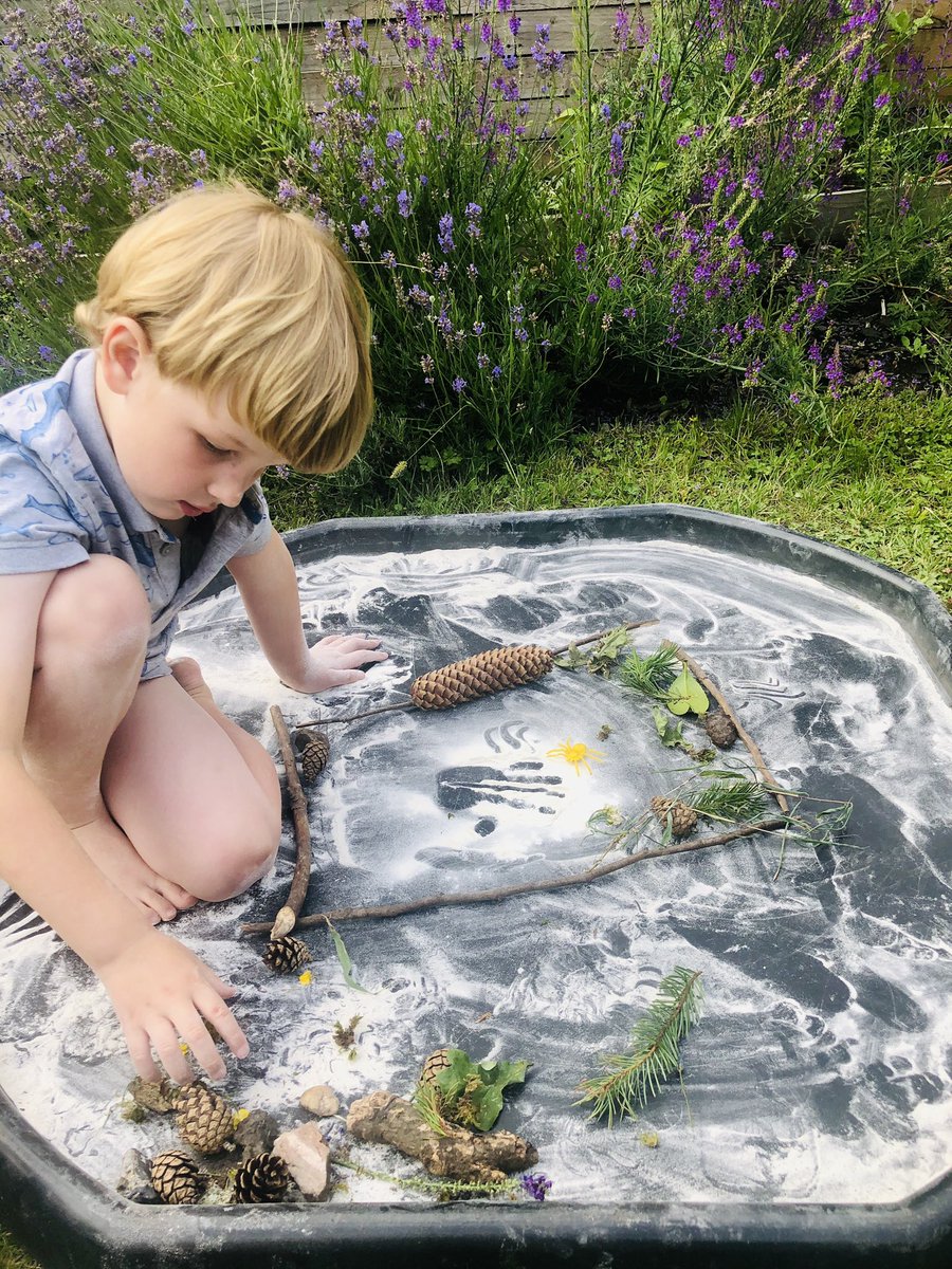 NatLawley's tweet photo. @RhiwbeinaPrm Ezra (nursery Am) making his nature picture frame and flower handprint nature frame after a walk in Cefn Onn Park 🍃 #outdoorlearning https://t.co/XHONwYnkgs