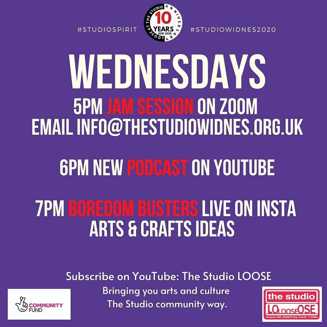 TheStudioWidnes's tweet photo. It's Wednesday and the final #boredombuster from @MegDeMar_ making your own #hairscrunchie at 7pm and a zoom #jamsession at 5pm themes are dancing or happiness.
Plus a #thestudiotalks #podcast at 6pm
#studiospirit
@TNLComFund https://t.co/TZCpq1oxr8