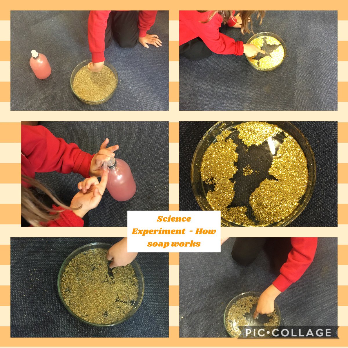 GreenfieldsKS1's tweet photo. Year One learnt about the importance of soap when washing their hands through a Science experiment! https://t.co/NKgA3pMWnT