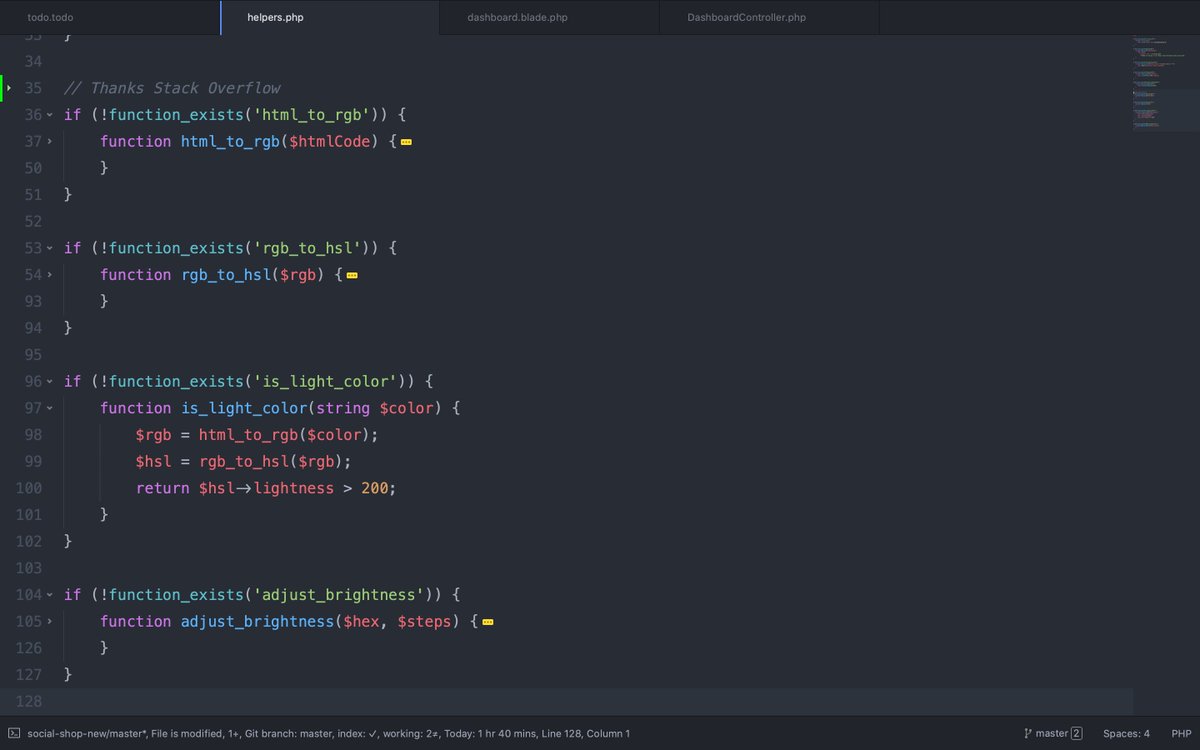 J'avais besoin de déterminer si une couleur était light ou dark. Aucune idée de ce que le code fait mais ça marche 😅.

Thanks StackOverflow