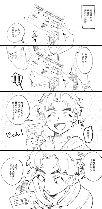 @hujiokas お誕生日おめでとうございま〜〜〜す!!!(再)成人済み藤岡さん(18歳)と現パロの竹谷君夢絵です!!!お酒をお飲みになって正気を失ってから見てください 