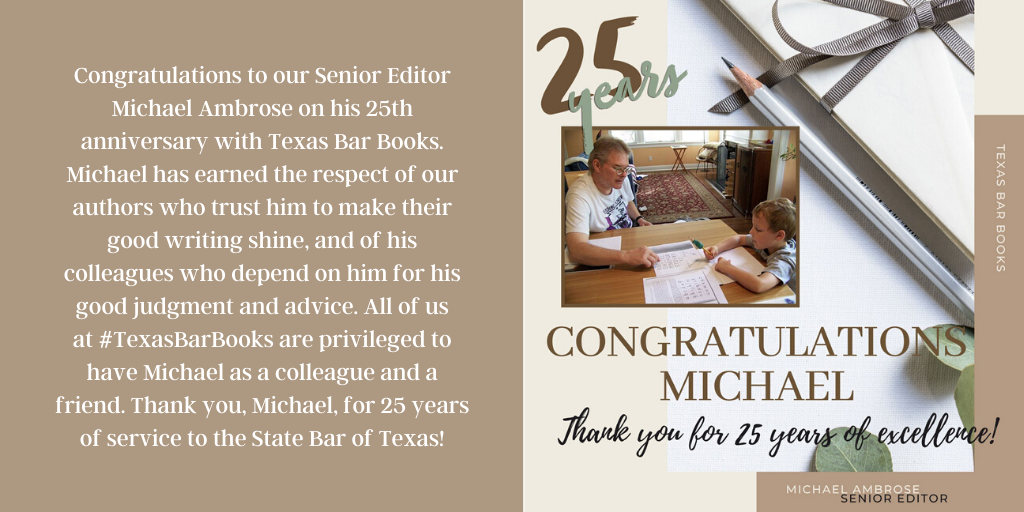 TxBarPractice's tweet photo. #legaleditor #happyanniversary #tbbgivesthanks #serviceaward #texasbarbooks https://t.co/8PDvkWxaUr