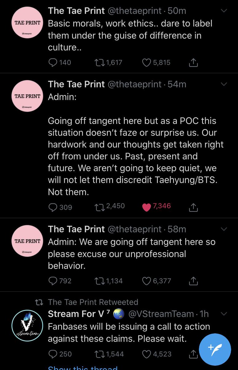 taeprint stepping out of character, and rightfully so!