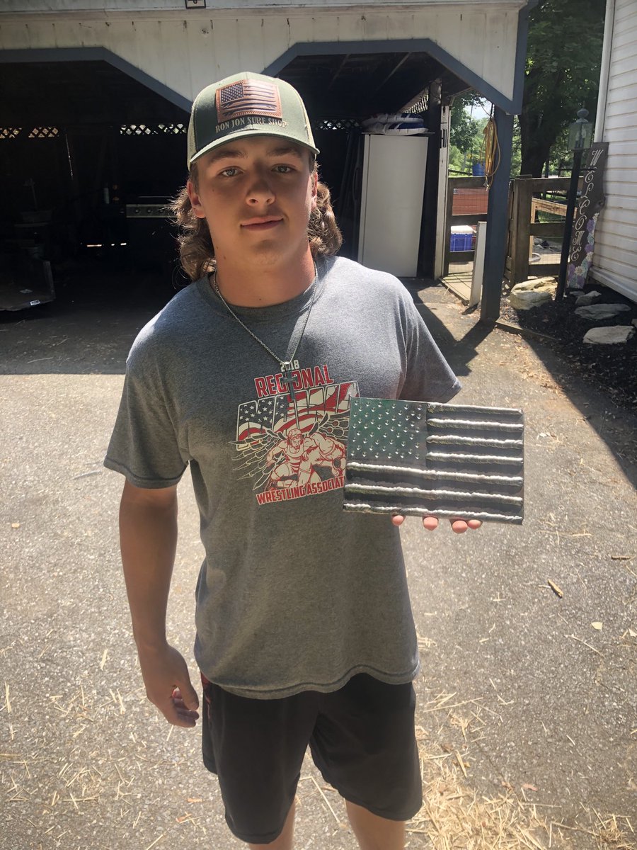 Ninety degree temps has not stopped these two Middletown students from using their welding skills at least a few times this summer.   (All welds were made safely before these pictures were taken). Keep practicing guys!
