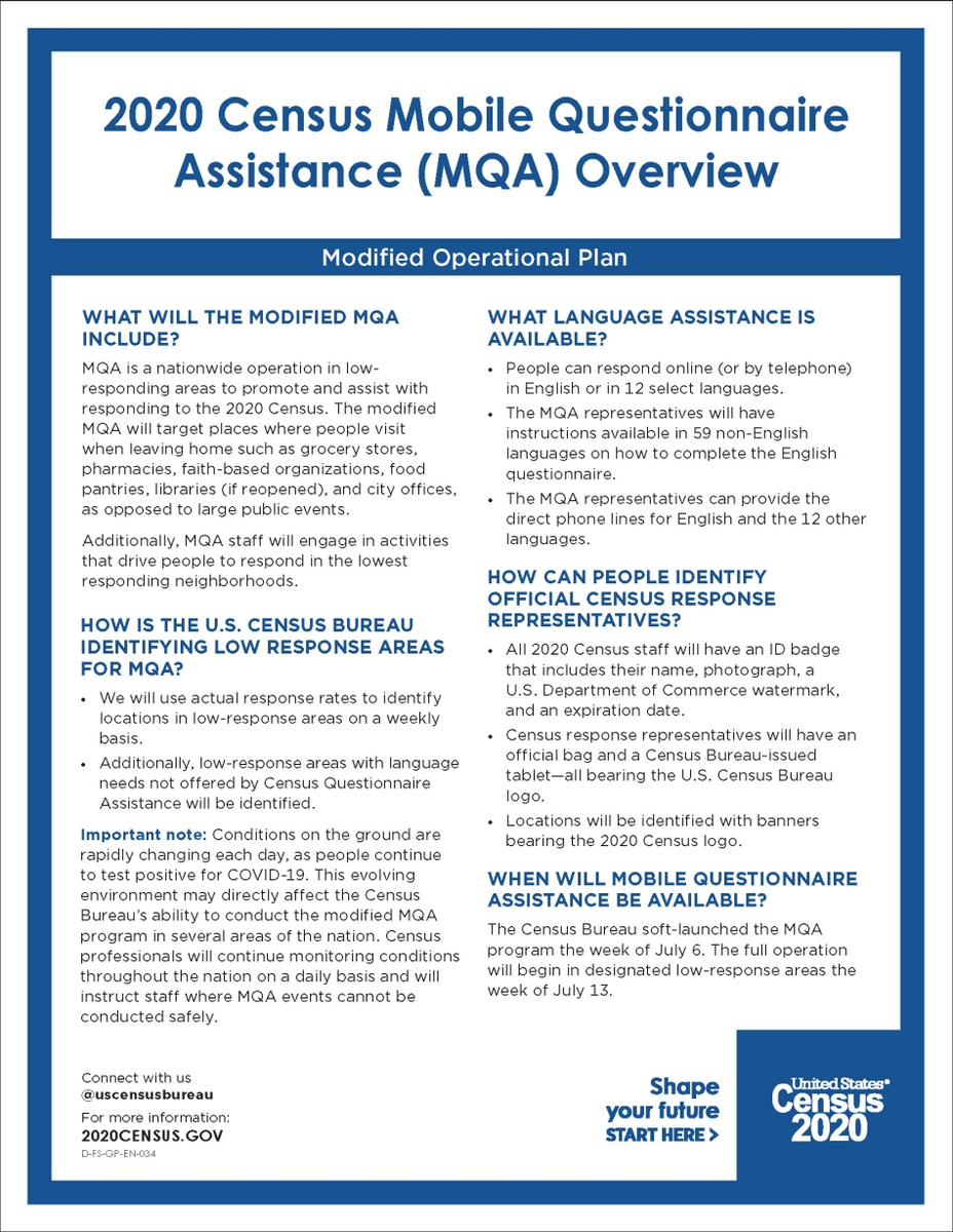 pbcgov's tweet photo. #ICYMI: Operation MQA is the @uscensusbureau final push to encourage people to complete the 2020 Census before the Non response Followup (NRFU) operation begins nationwide on August 11. https://t.co/qt9S5HvwBd @flcounties @NACoTweets #BeCountedPBC https://t.co/CSNz3rt81k