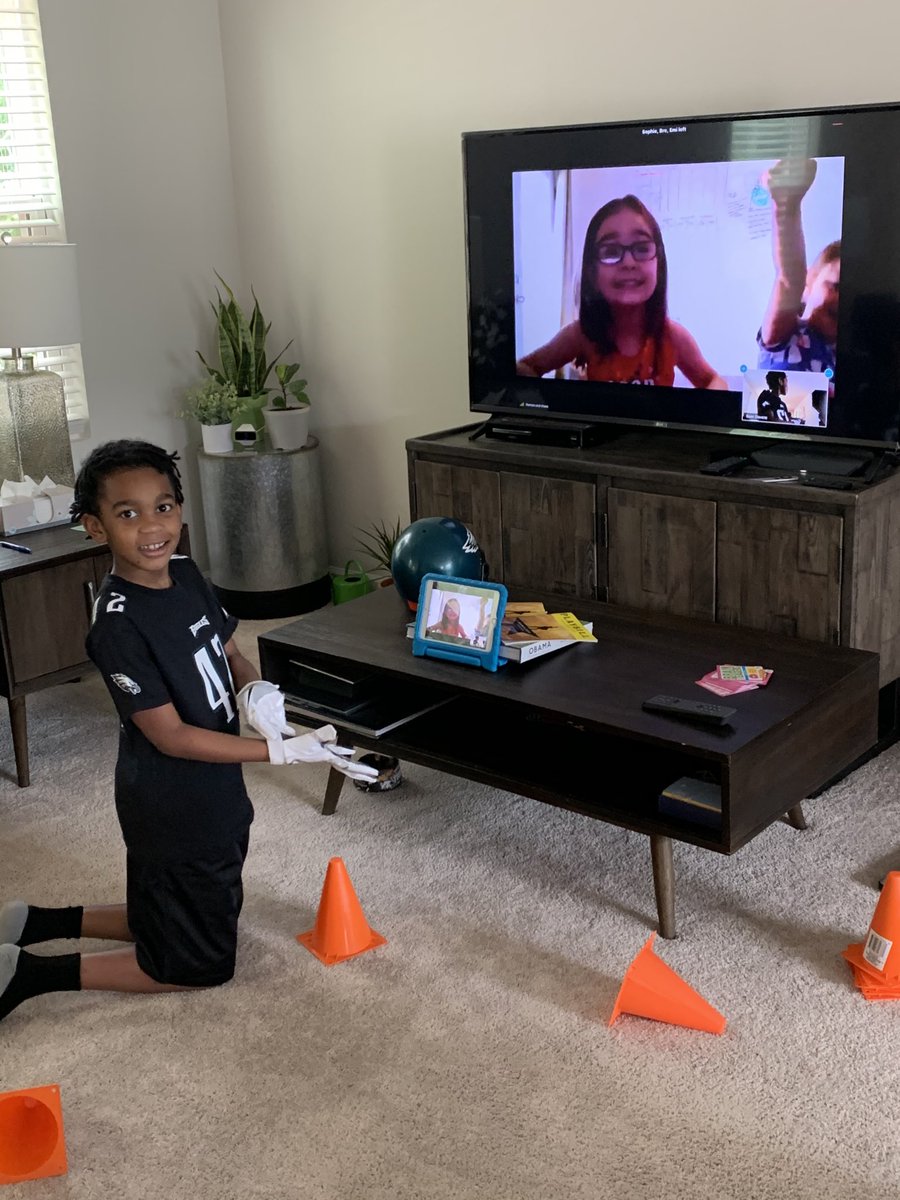 iCoachEXED's tweet photo. Today’s Mood! 🦅 Virtual Camp Week 3 - My boy looked alright in his new⁩ @KVonWallace⁩ gear though! #EaglesYouthAcademy #2ndGradeSean #Seananigans #SpringerNation https://t.co/0teQXAZiAp