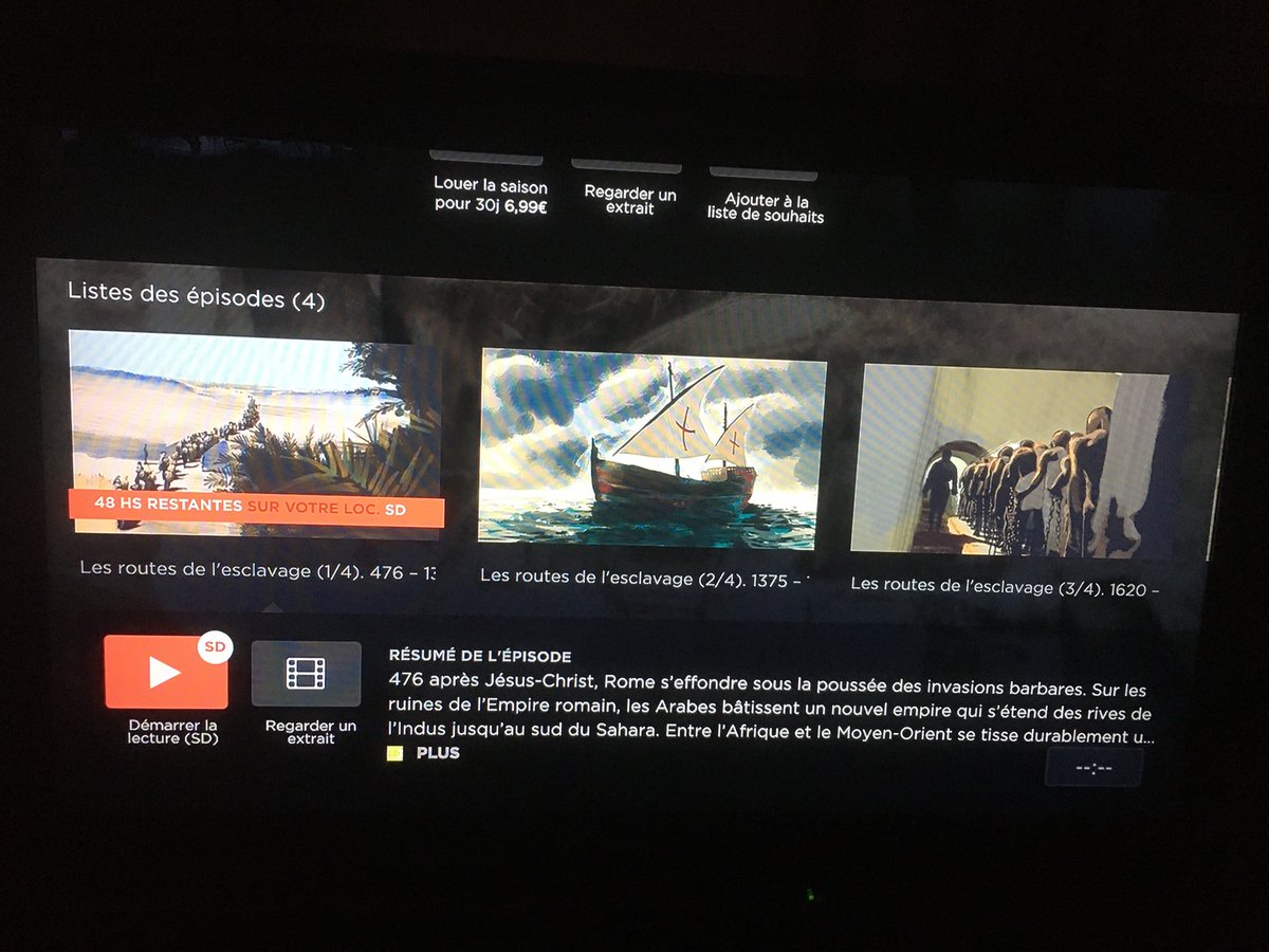 Les routes de l’esclavage sur Arte VoD . À voir en 4 parties