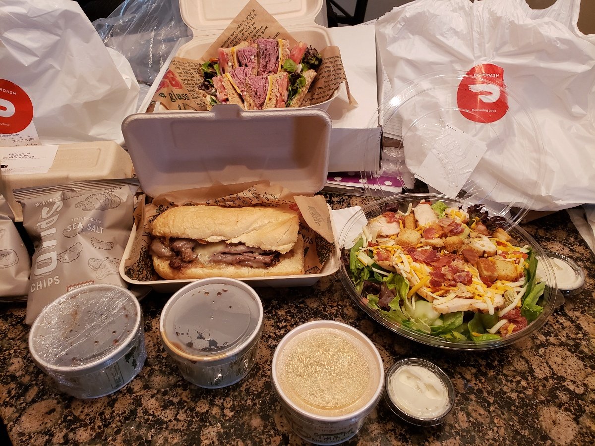 aviture's tweet photo. We celebrated #TakeoutTuesday company-wide by supporting our @DecisionLogic customers through @DoorDash! Here are some Aviturians enjoying lunch from places like @AmigosKings, @PJaxGrill, @Schlotzskys, and @mcalistersdeli.

#CastawayWeek #LiveAviturian #TheGreatAmericanTakeout https://t.co/rpGUEiPAaG