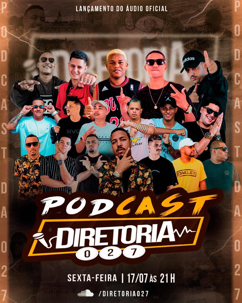 Fala família, passando pra deixar o lembrete que sexta-feira dia 17 de julho tem podcast 001 da diretoria, se quando um artista lança podcast é só pedrada, imagina todos de uma vez o pique? 😱 fiquem ligadosssss sexta-feira seu baile é em casa 🔥