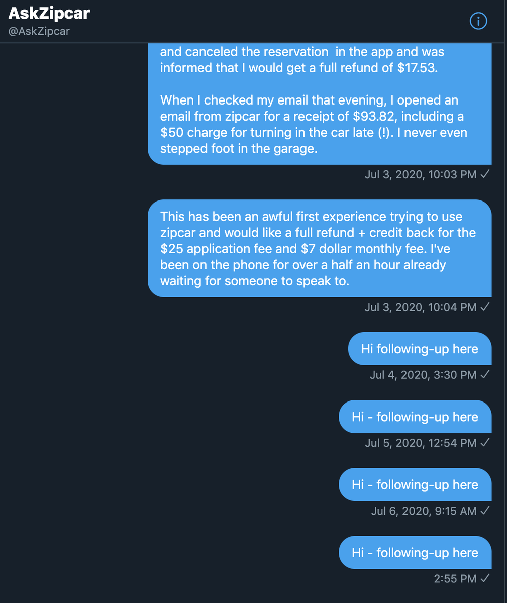 bheiber's tweet photo. @J_Keslow @Zipcar Good luck Jon. I think I'm gonna just cancel. Their customer support imploded. https://t.co/XrrdNOw3iq