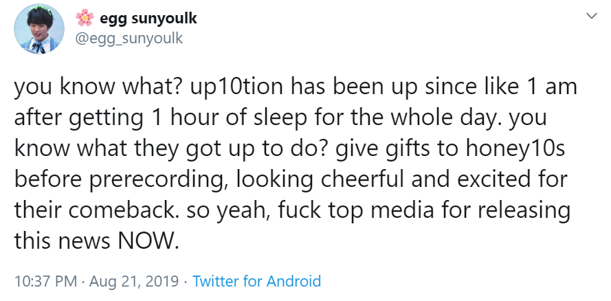 egg_sunyoulk's tweet photo. until 2019, up10tion was so busy that sometimes we'd look at their schedules and there would be 4 events per day. we saw them get so overworked in japan that they were always tired or sick. so you can imagine how it feels to hear that they haven't gotten paid for the past 5 years https://t.co/hVvjwyr0ar