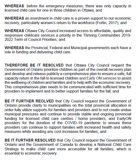 tm_kavanagh's tweet photo. TY @RiverWardRiley &amp; colleagues for supporting my motion asking the Province to develop a comprehensive childcare plan addressing needs of families &amp; to provide adequate provincial funding for licensed child care &amp; EarlyOn programs without raising parent fees @OttNewsNetwork https://t.co/q5Ud3E77Kd