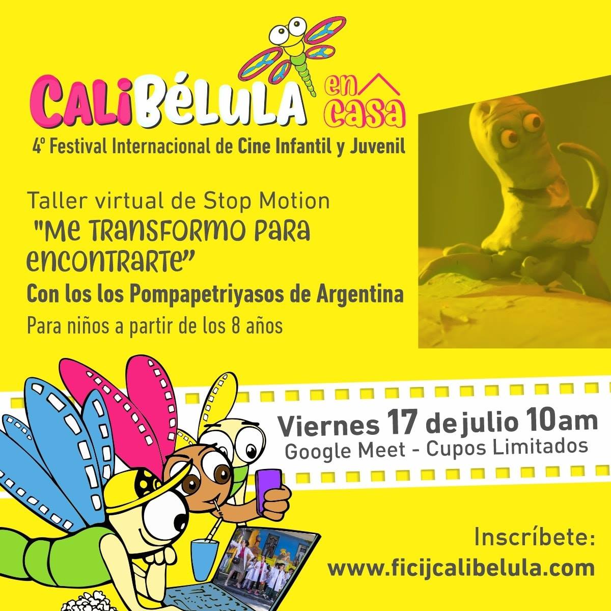 FICIJCalibelula's tweet photo. 📣 #TalleresCaliBélula La magia del cine continua en CaliBélula, con el taller virtual de stop motion 'Me transformó para encontrarte"👧🏻🧑🏻
💥 Prepárate este viernes 17 de julio a las 10:00 a.m, por #GoogleMeet, con los Pompapetriyasos de Argentina.
➡️ https://t.co/KDm8TePlJC https://t.co/D3hJv0v1Pu