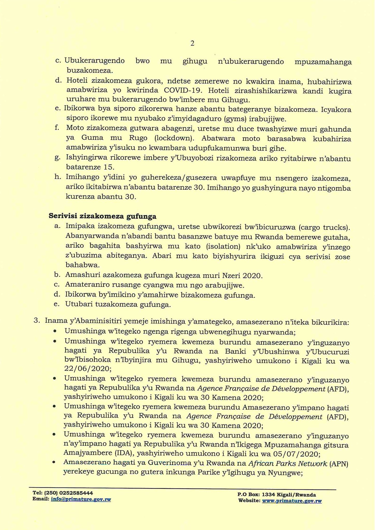 Office Of The Pm Rwanda Itangazo Ry Ibyemezo By Inama Y Abaminisitiri Yo Ku Wa 15 Nyakanga