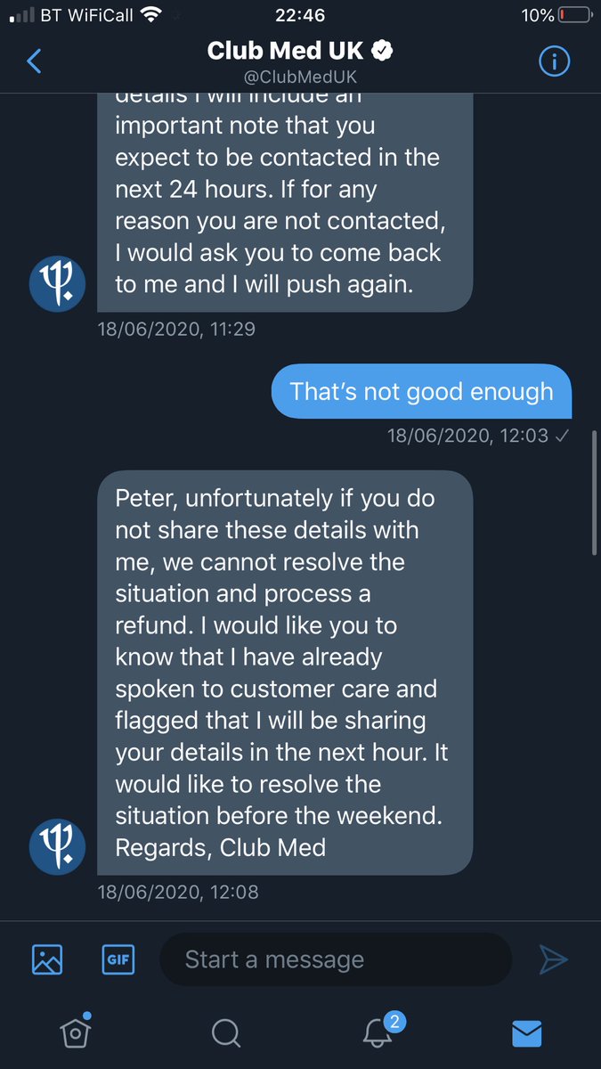 peter_kulu's tweet photo. “Dear Peter. We deleted negative fBook posts, but you caught us red handed &amp; put evidence on Twitter, so we reversed the deletions. We’ve gone out of our way not to admit it. Don’t blame us, that’s  how our culture is”.  Regards, @ClubMedUK  #WhatTheirReplyShouldSay #ClubCON https://t.co/VTsmW5K83q