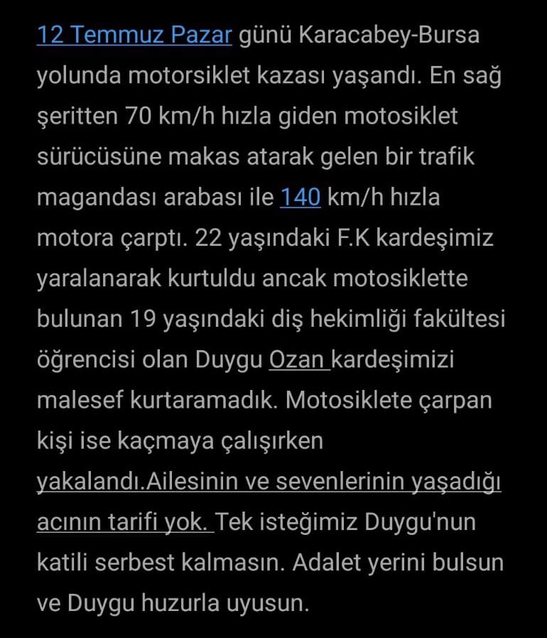 trafikte maganda istemiyoruz, adalet istiyoruz!
#DuygununKatiliSerbestKalmasın 
#DuyguİcinAdalet