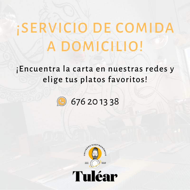 ¡Seguimos con nuestro servicio de comida a domicilio! 👨🏻‍🍳 ¿Aún no lo has probado? Elige tus platos favoritos de #Tuléar y disfrútalos en casa 😄

Haz tu pedido y te lo llevamos, o también puedes recogerlo en el local 😉👌
📲 676 20 13 38

#ComidaADomicilio #Jaén #Intensidad
