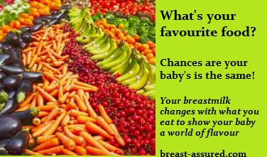 thinking about introducing solids alongside #breastfeeding? Your baby tastes a variety of flavours through your milk, so she probably already loves your cooking! More pages up on breast-assured.com today about introducing solids #parenting
