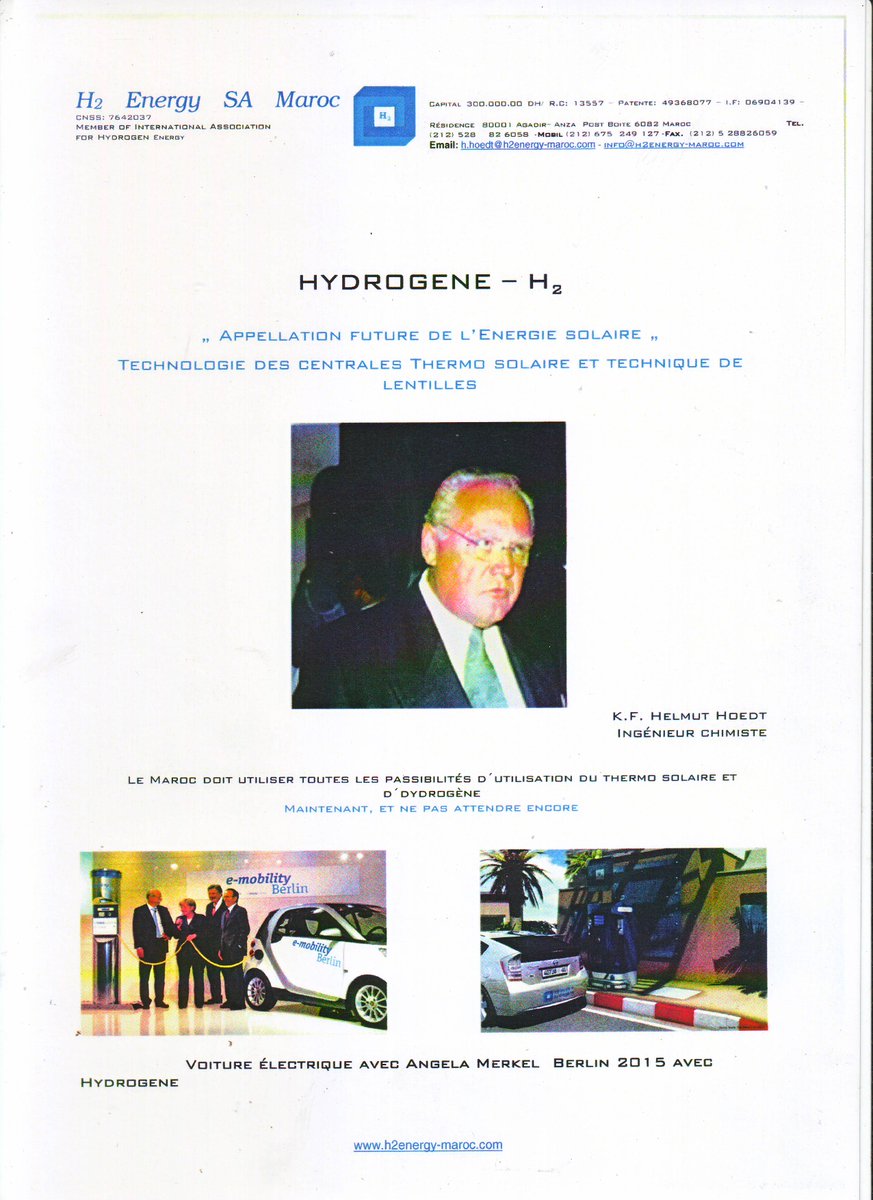 Helmut K.F. Hoedt 3 Chem.eng.CEO H2energy SA MAROC tweet media