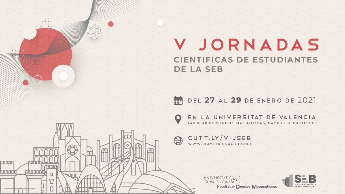 SEBiostatistics's tweet photo. Ya tenemos La 5ª Edición de las Jornadas de Jovenes de la Sociedad Española de #Bioestadística. Del 27 al 29 de enero de 2021. Más info en: https://t.co/v7JmQt5qSZ #VJSEB #SEB #SociedadEspañoladeBioestadística https://t.co/EazozV1bab
