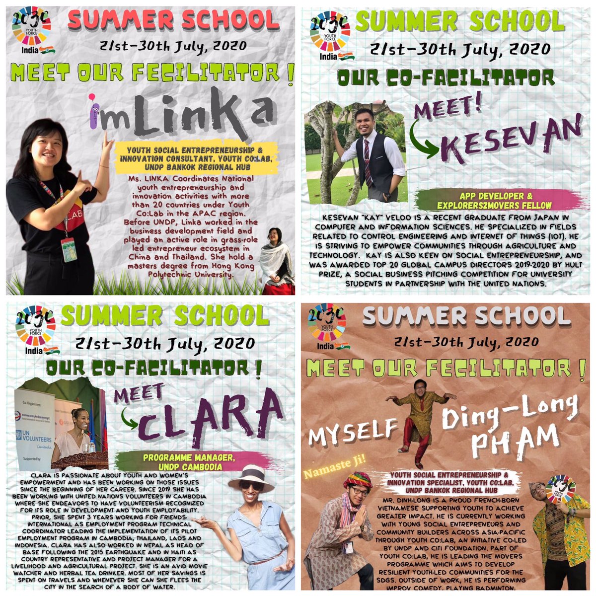 2030YFIndia's tweet photo. 💡VIRTUAL SUMMER SCHOOL-2020💡
A Way forward to Create Leaders for Tomorrow!
@UNinIndia @Restless_India @UNICEFIndia @UNinIndia @UNFPAIndia @unesconewdelhi 
@YouthCoLab @UNDPVietNam @SDGaction @UNDP_India @UNV_India @UNDPasiapac https://t.co/OFQjV9PNs4