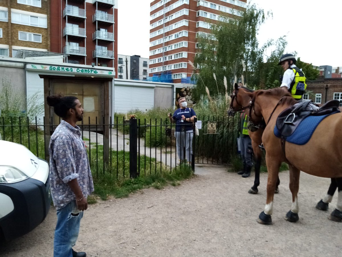 PositiveEast's tweet photo. Our @MassimoBearLing and @RickyKrokos  are at @FoTHCP giving out condoms, raising awareness with the @metpoliceuk and picking up litter. @TowerHamletsNow https://t.co/fczNCietme