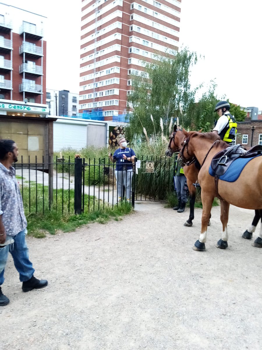 PositiveEast's tweet photo. Our @MassimoBearLing and @RickyKrokos  are at @FoTHCP giving out condoms, raising awareness with the @metpoliceuk and picking up litter. @TowerHamletsNow https://t.co/fczNCietme