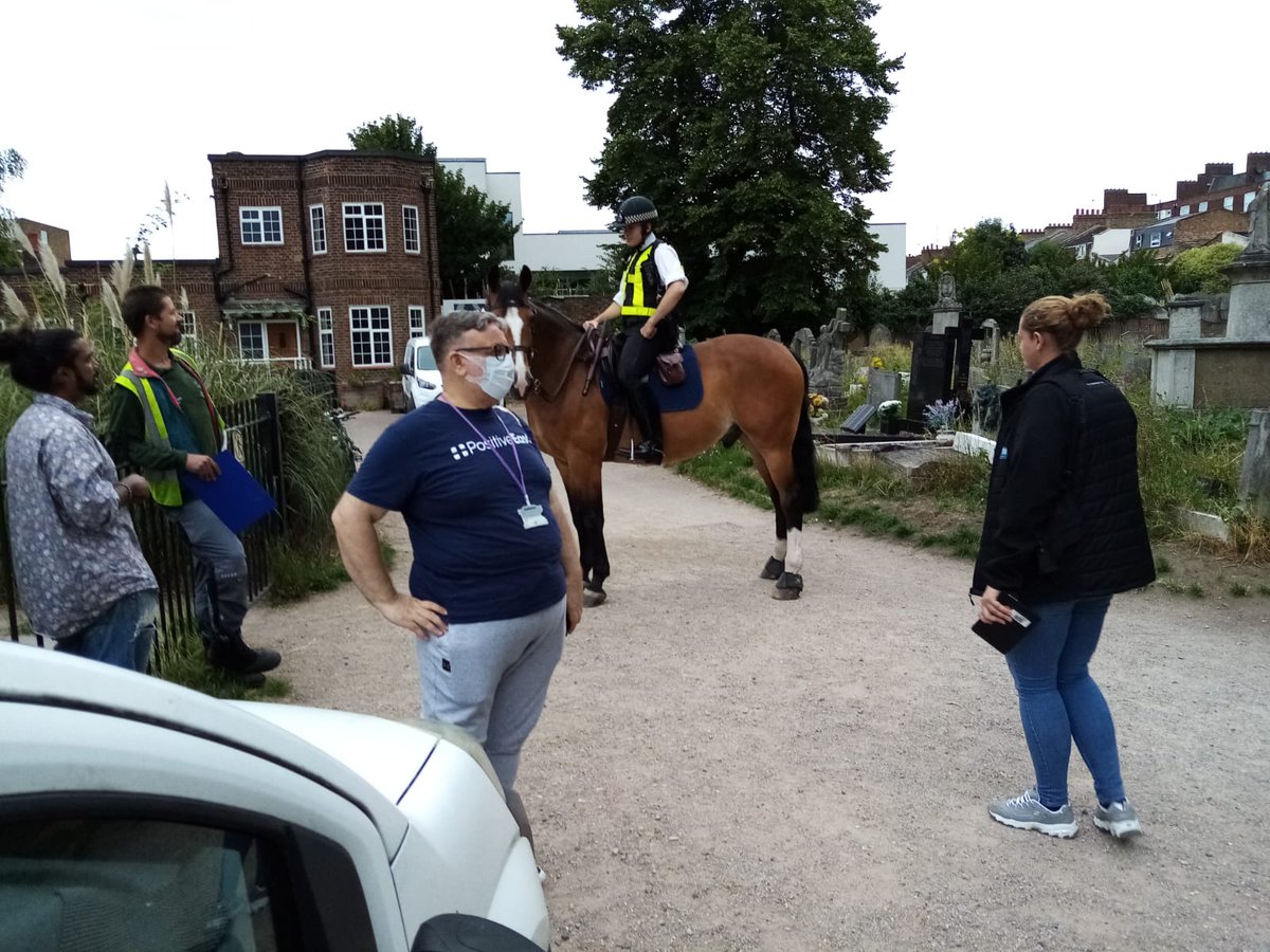PositiveEast's tweet photo. Our @MassimoBearLing and @RickyKrokos  are at @FoTHCP giving out condoms, raising awareness with the @metpoliceuk and picking up litter. @TowerHamletsNow https://t.co/fczNCietme