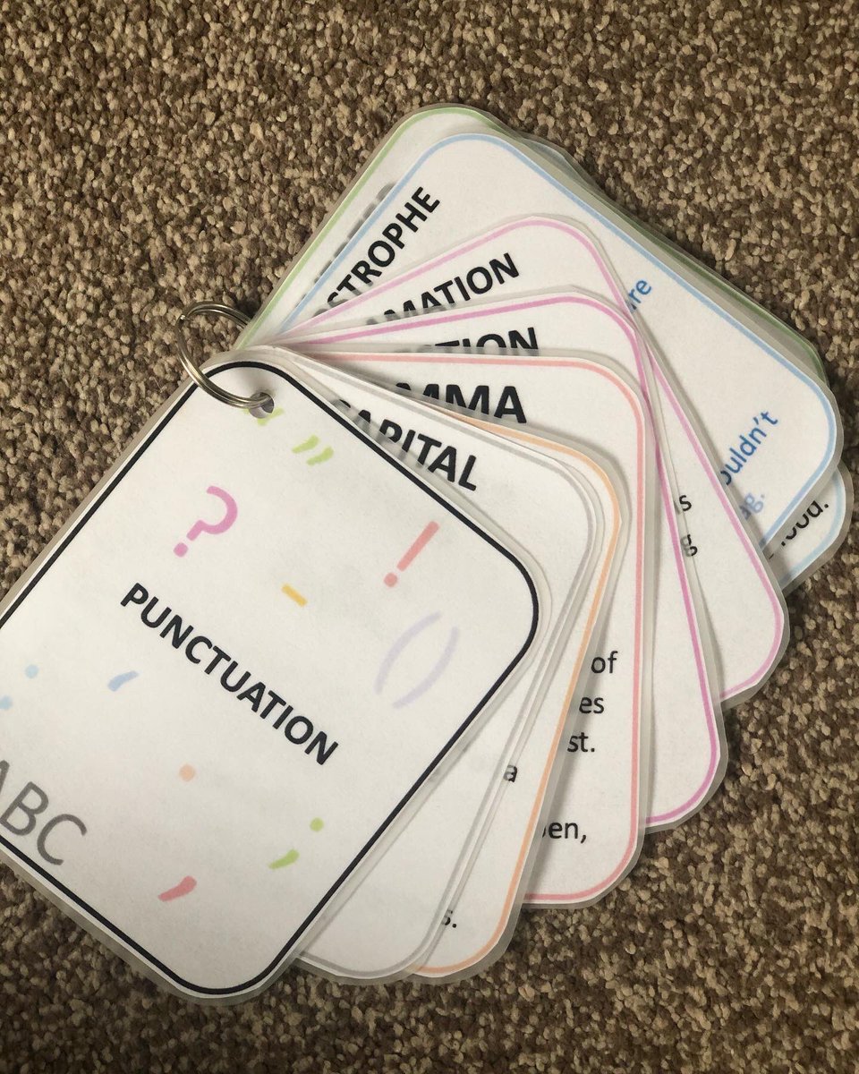 MissHarrisEH1's tweet photo. Punctuation cards ready to be used within the classroom.
Includes an explanation and an example.
.
.
.
#teaching #edutwitter #year1 #year1teaching #education #teacher https://t.co/VruBwS2nhh