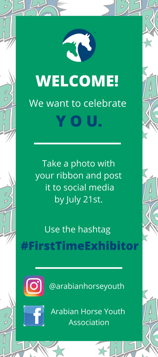 AHAArabian's tweet photo. We want to celebrate you!

Are you going to be a #FirstTimeExhibitor at Youth and Mid Summer Nationals?

Take a photo with your ribbon and post it to social media with the hashtag #FirstTimeExhibitor to be featured! https://t.co/SwJcuJAOSw