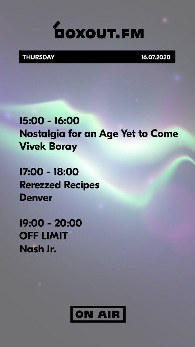 boxoutfm's tweet photo. Thursday, 16th July 2020. Tune into https://t.co/HdVMtTrSgB. #nocliquejustplay 
@comuaaaaaa @AstrochordMusic @BorayVivek @nashjrofficial https://t.co/ygQy5Mdgec