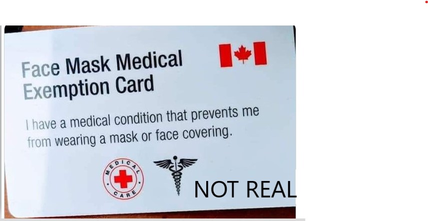 WDG Public Health on X: &ldquo;1/2 FYI: Fake mask exemption cards are 