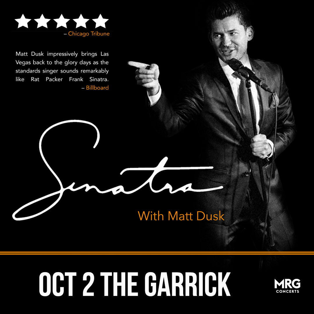 Don’t miss your chance to experience Sinatra classics when Matt Dusk plays The Garrick on October 2! 
🎟: bit.ly/38b8bCj