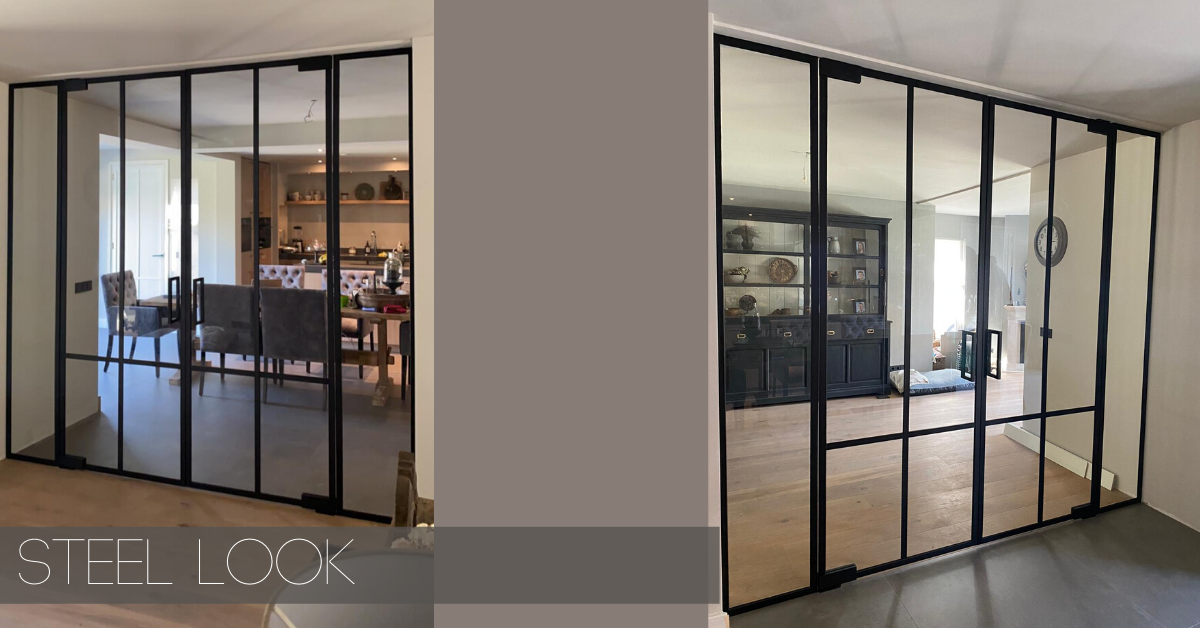 Timmers_BV's tweet photo. Onze klanten hebben vaak de meest creatieve ideeën, zoals bijvoorbeeld deze prachtige steel look deuren. Mooi combinatie van gehard veiligheidsglas, voorzien van een kader van U-profielen, platte strips en 60PHP draaischoenen. Wat een mooi #eindresultaat! #steellook #glas https://t.co/NoF1Qx5f6D