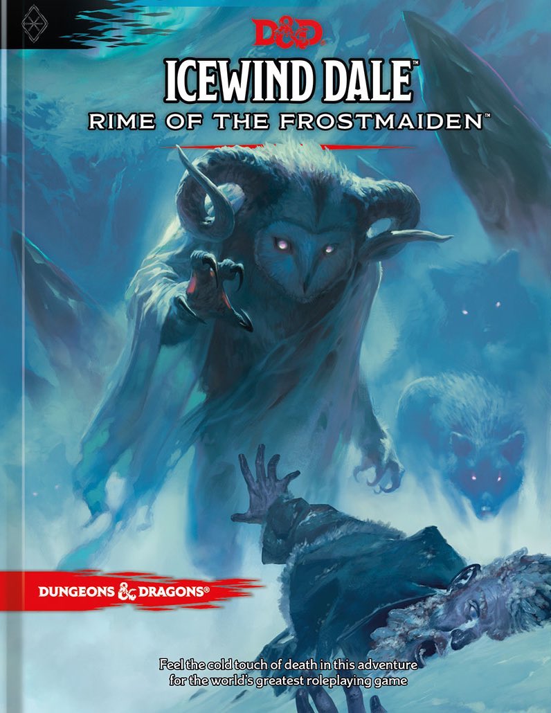rj_cresswell's tweet photo. D&amp;D Giveaway  - Icewind Dale: Rime of Frostmaiden (book &amp; dice) 

If I have 7000 followers by September 1, I’ll send one lucky person a copy of this very cool book &amp; super chill dice set. Only 261 away! For a chance to win:

Like
Comment
Follow
&amp; Retweet https://t.co/7lTfCYl7Cm