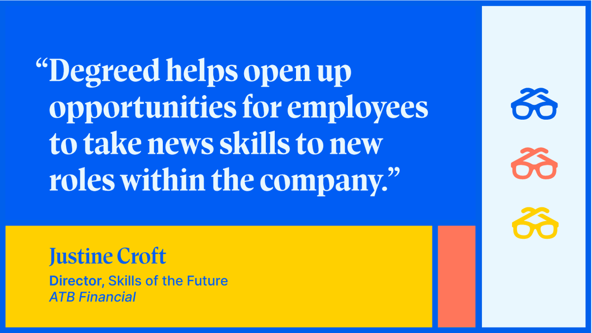degreed's tweet photo. Implementing a more holistic learning system pays off. @atbfinancial increased engagement, participation, and completed skills across the company. See what their leaders had to say about these lasting effects: https://t.co/7Yk7u161iP https://t.co/MsIBK8c4Ub