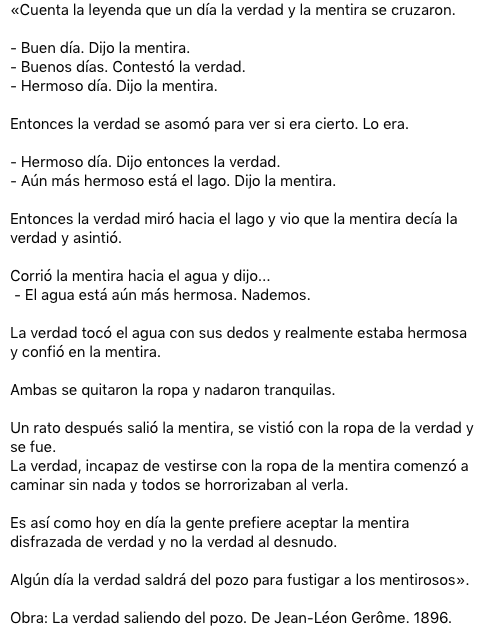 esdecirdiario's tweet photo. «Cuenta la leyenda que un día la verdad y la mentira se cruzaron». https://t.co/ncr3TgJxFh