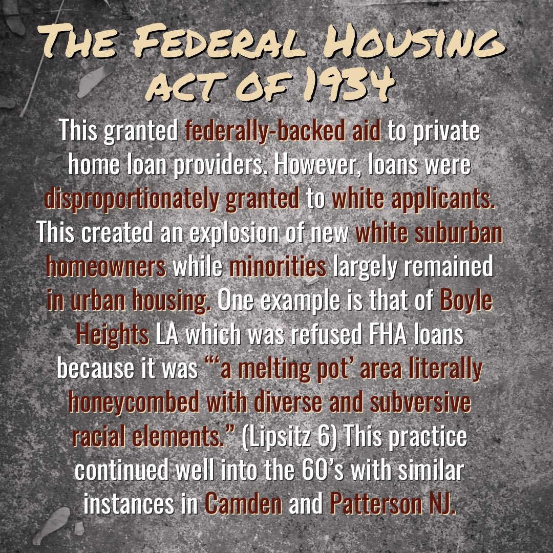 ECUWC's tweet photo. Examples of systemic racism in the housing industry from “The Possessive Investment in Whiteness,” by George Lipsitz from the journal “American Quarterly” (vol. 47 no. 3) from John Hopkins University Press. Available on Jstor! https://t.co/KyLdmxLbNk