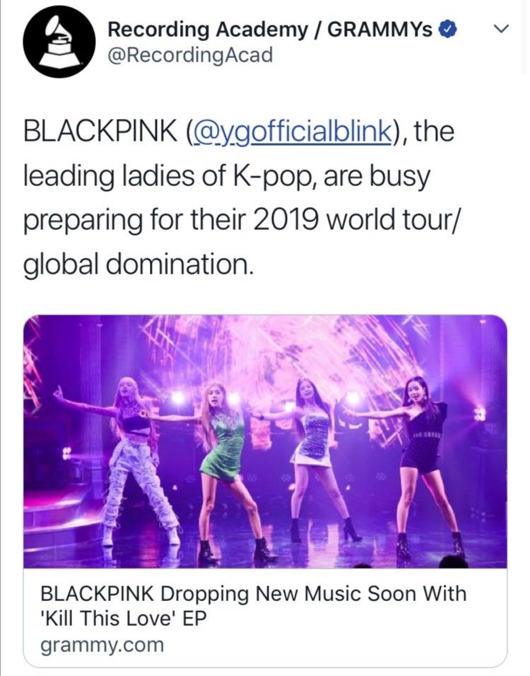 "Grammy don't even know who your faves are"Well, Grammy said  @BLACKPINK legends 