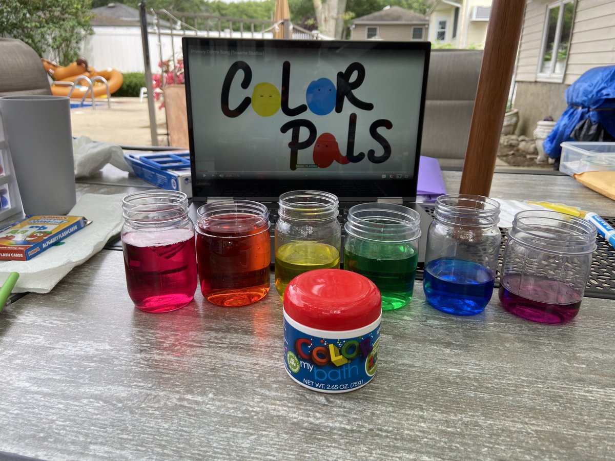MissCatania28's tweet photo. A lesson filled with math, science, language and so much more. Today, we danced to the “Primary Colors Song” before we turned our water different colors. Together, with the help of their parents, my students requested colors to mix to see how new ones can be made! @sfdesales https://t.co/QF9R7GHs84