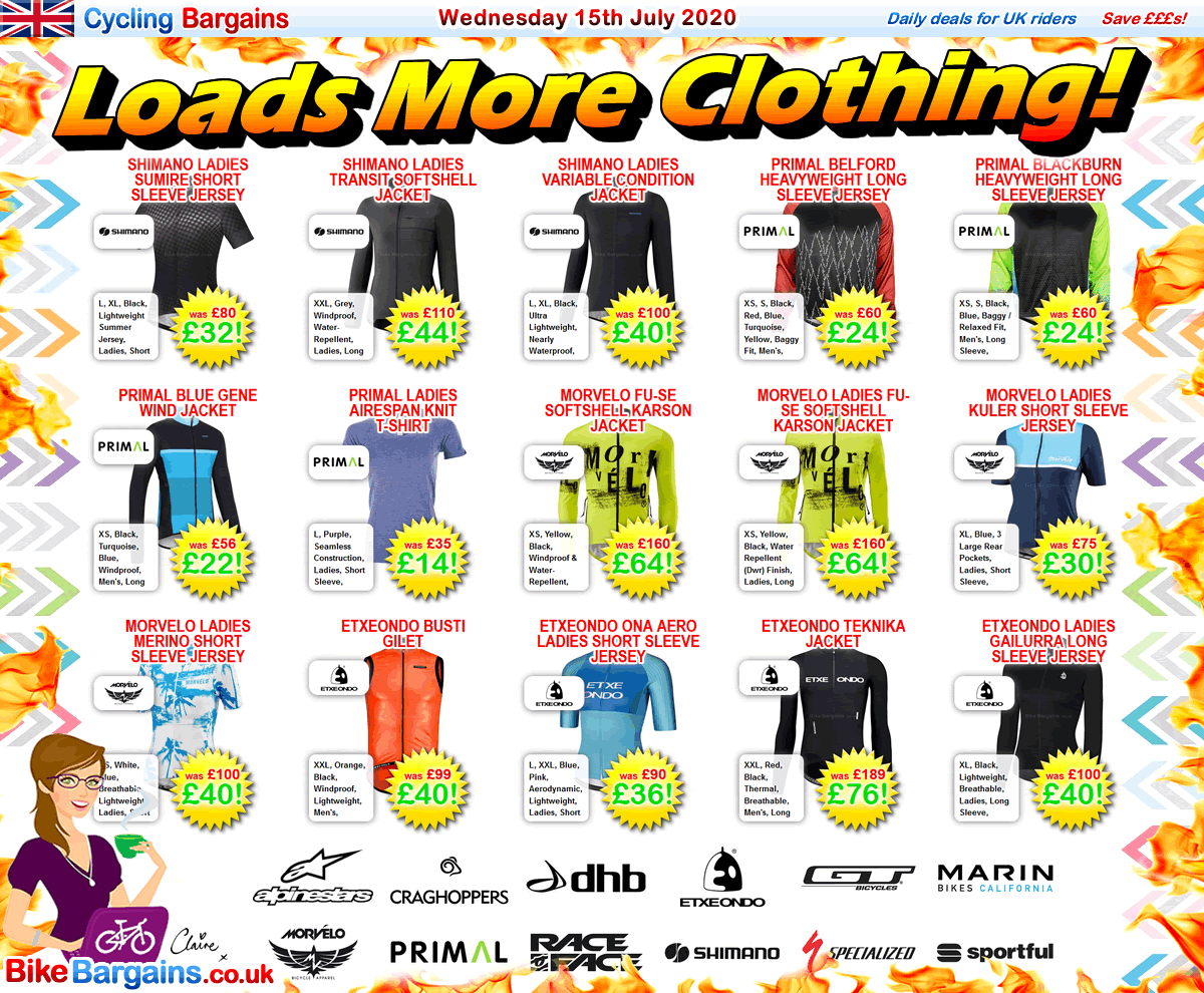 CycleBargains's tweet image. Another Big Update today (hence why it's late again!) up to 74% off all clothing! 🚲🔥 bikeb.uk/latest ⬅ 36 New deals today from Alpinestars, Craghoppers, DHB, Etxeondo, GT, Marin, Morvelo, Primal, Race Face, Shimano, Specialized &amp;amp; Sportful :)

Thank you, Claire x