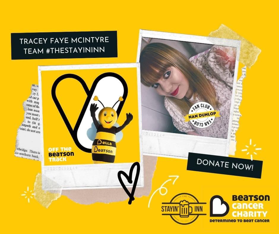 itstraceyfaye's tweet photo. Raising funds for @Beatson_Charity by taking part in their #OffTheBeatsonTrack event in August! 🐝 Whatever you can donate would be incredible! 💛

LINK: https://t.co/biX8XCeYYY

Thank you all! 😘 https://t.co/VMn8U0llpm