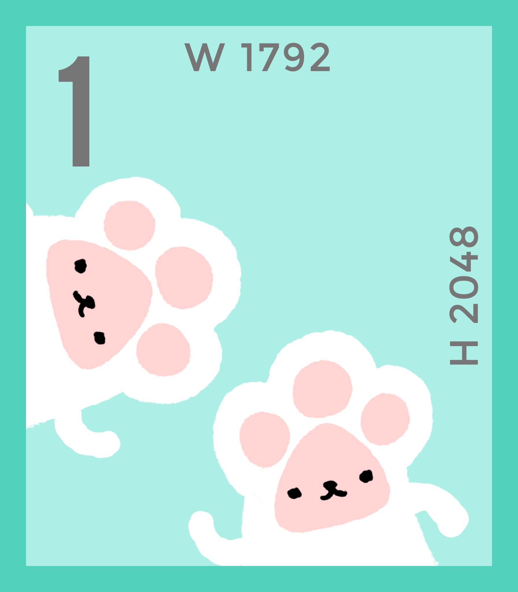 ねこハンド 画像を3枚投稿する時は 1枚目を 幅1792 高さ48 2 3枚目を 幅48 高さ1152 にするとこんな感じに表示されます 画像のトリミングはiosアプリ 画像サイズ を使うとピクセル指定して簡単にカット出来るのでオススメ