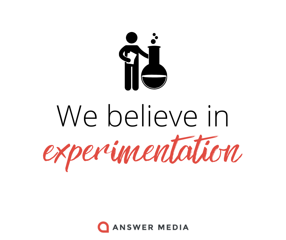 answer_media's tweet image. Every brand/product should engage in a structured series of #experimentSprints to prove or disprove hypotheses about the business. Large scale changes to a sales and marketing #funnel. Big ideas related to #audiencedevelopment. You&apos;re excited, aren&apos;t you?  🤗