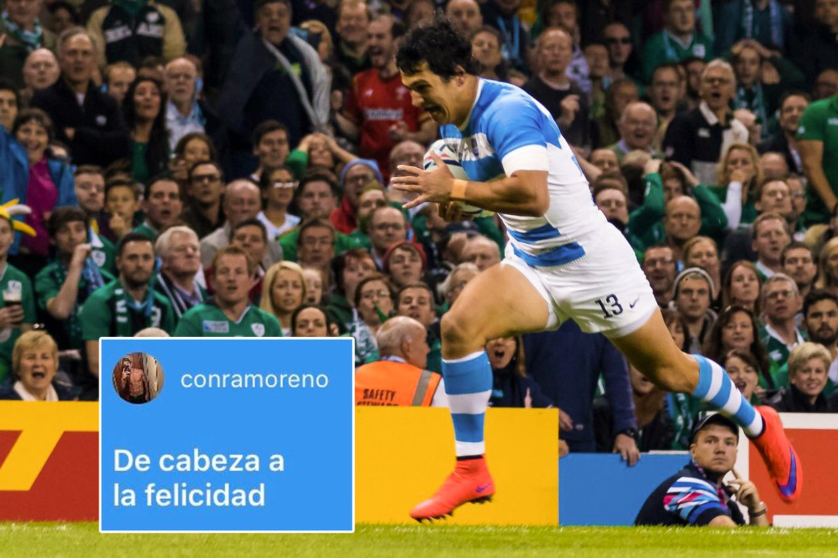 ScrumESPN's tweet photo. ¡De cabeza a la felicidad! ¡Claro que sí! @conramoreno (#Instagram) le puso título a esta postal llena de gestos con @tutemoroni a punto de marcar un try contra #Irlanda en la #RWC2015... 🙌🏼😃
#PUMASxESPN #SeParteDeScrum https://t.co/J5bHgQhuE4