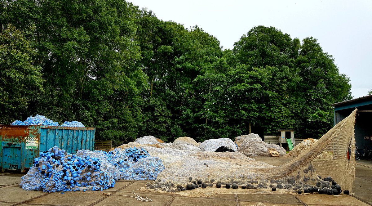 One of our activities in progress: decommissioning of #offshore #wind #Noise #Mitigation #nets (approx. 240 m3 this time) and preparing suitable parts for #recycling.