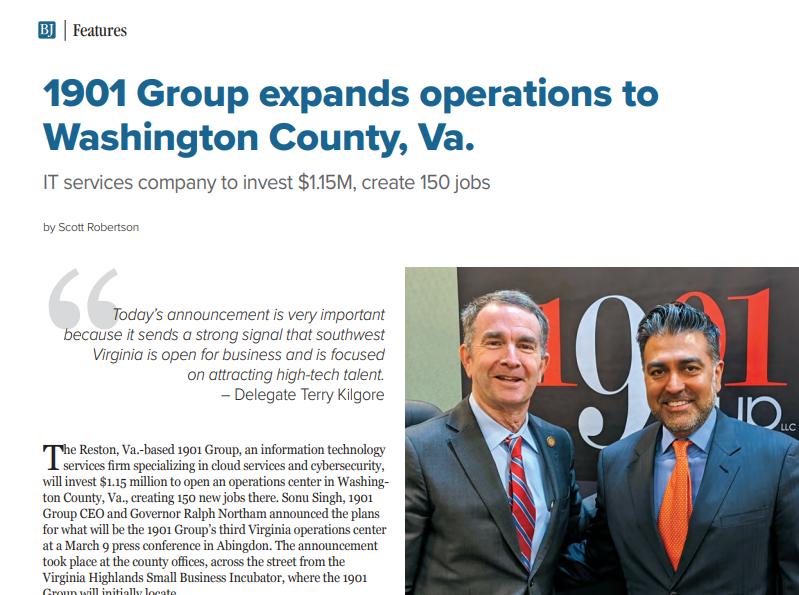 1901Group's tweet image. #Resiliency, #BusinessContinuity, #AdaptableWorkforce – &quot;@1901Group&apos;s decision is a strong testament to our competitive business climate, infrastructure, and workforce.&quot; @bjournaltri Scott Robertson ow.ly/rtLI30qXuor