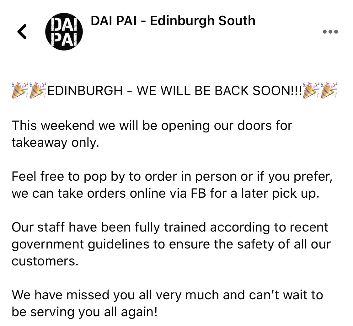 DAI PAI - EDINBURGH (@DAIPAIedinburgh) / Posts / X