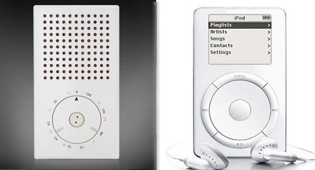 Apple designs that were inspired by Braun products:1. Braun T3 pocket radio (1963) Vs Apple iPod (2001)
